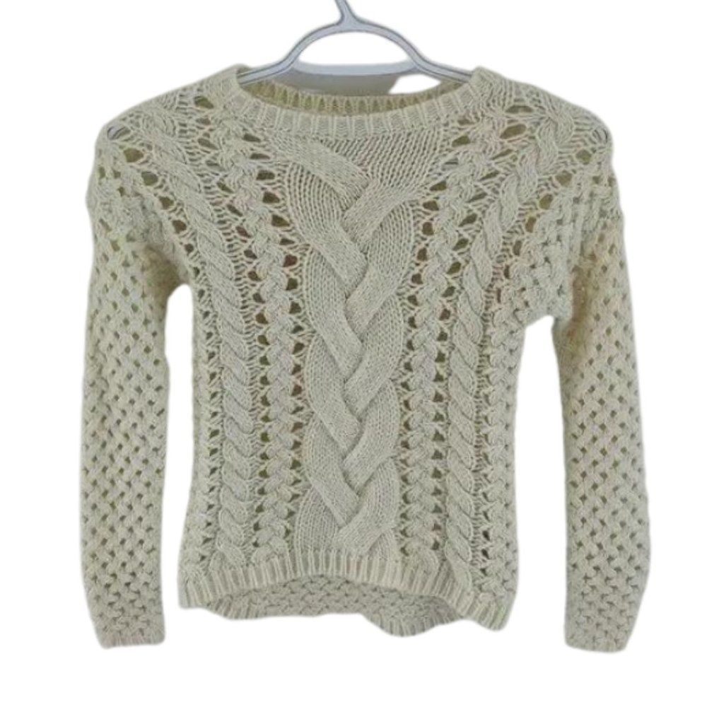 Girls DEX Knit Sweater White in color, Size 7/8 Small, 100% Acrylic